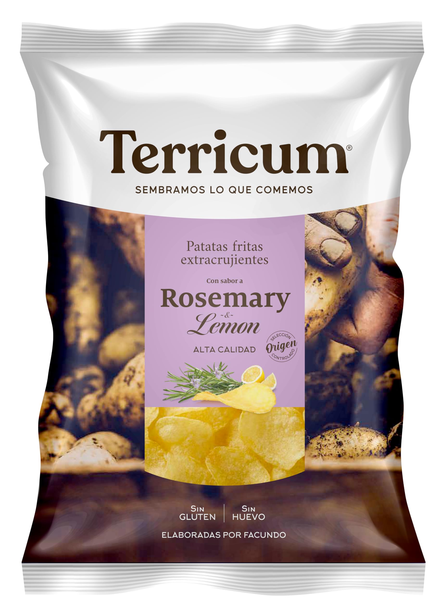 Facundo Terrucum Edición Especial Crispy Patatas Fritas Romero & Limón 100% Artesanal | 140g | Sabores Gourmet Naturales