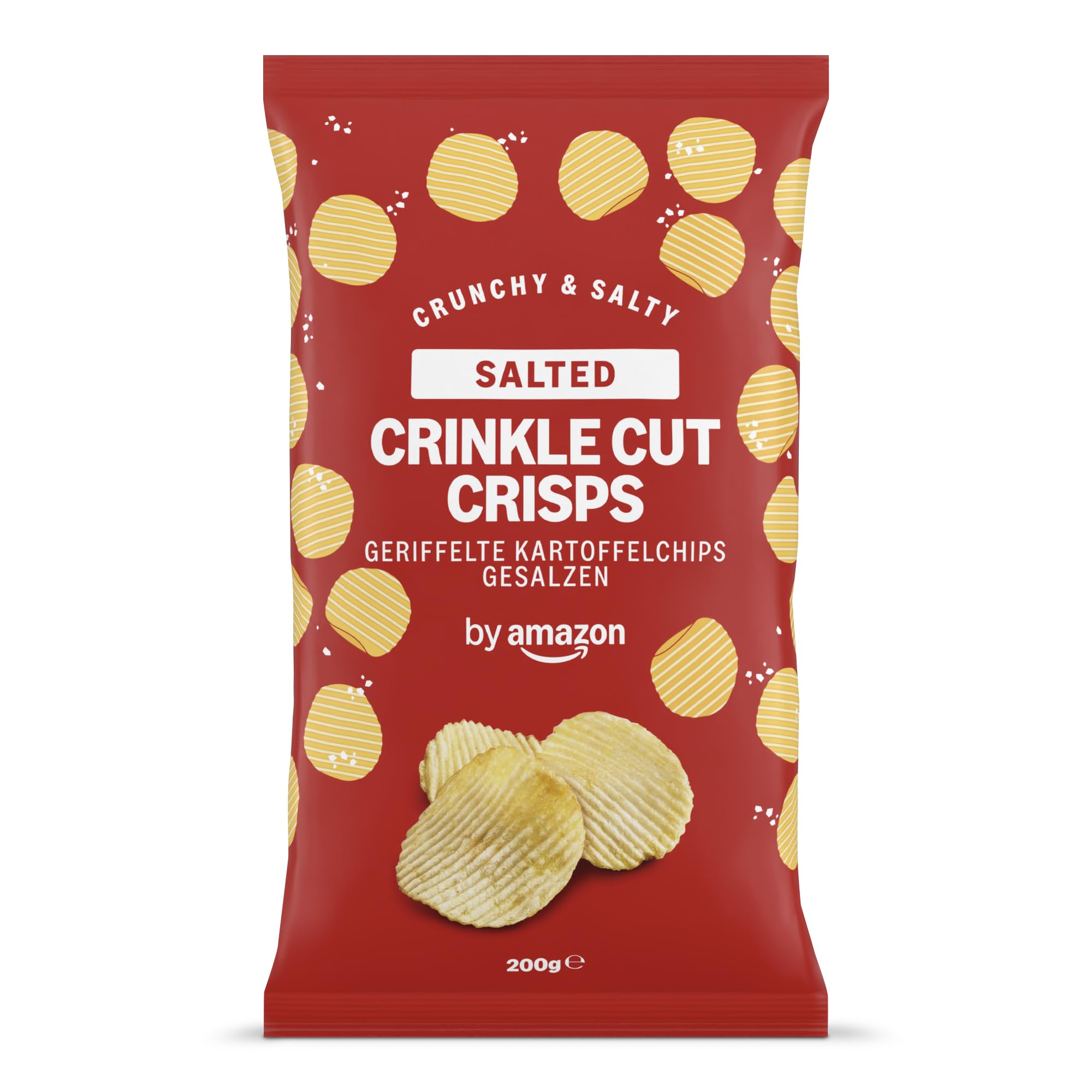  Patatas Fritas Onduladas by Amazon Con Sal, Sabroso y Saludable para Familias, Ideal para Cenas Dominicales, 200g
| Pat